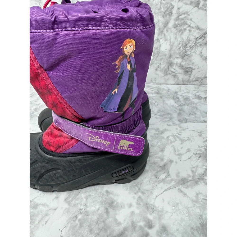 Sorel Disney 💜Frozen 2 Anna Flurry‎ Purple Pink Snow Boots Girls Kids-1
